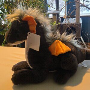 DRAKE THE DRAGON. GREY ORANGE WHITE MEDIUM SIZE I CALLED HIM HORSE DRAGON